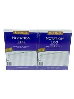 Day Timer Notation Logs 2 Pads 24 Sheets 8.5" x 11" Daytimer Planner Lot of 2